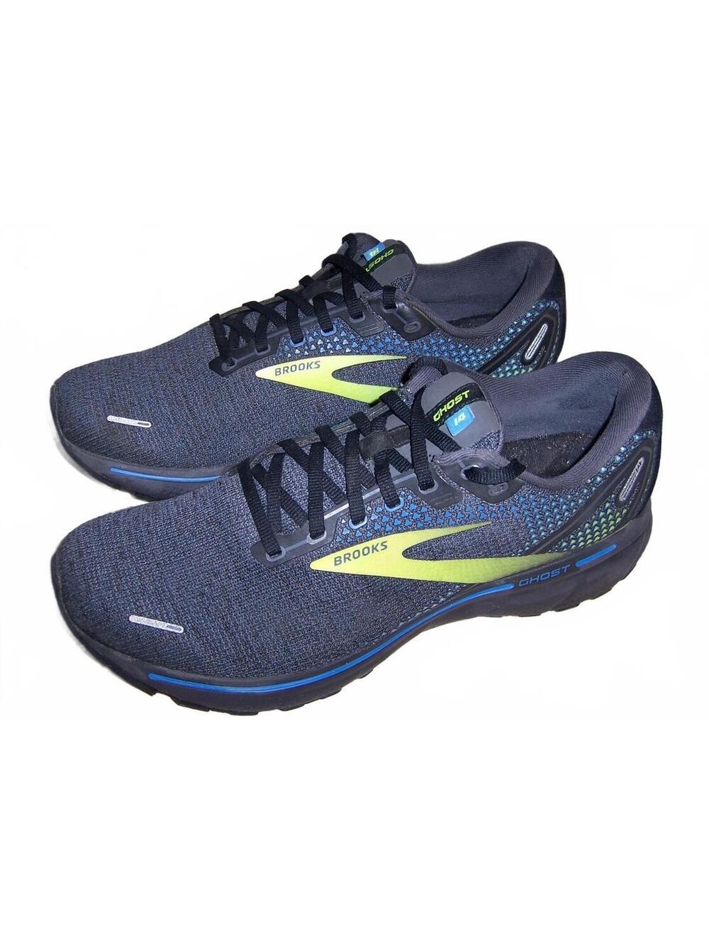 Brooks Ghost 14 Men's Running Shoes (Black/Blue) - Size 12